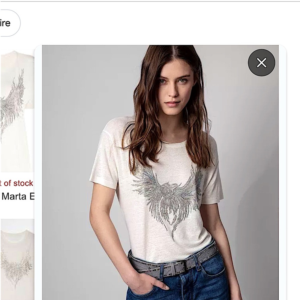 Zadig & Voltaire Embellished Tee Shirt NWT Medium